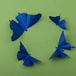 3D Wall Butterflies Cobalt Metallic Butterfly Silhouettes For Girls Room, Nursery, & Home Art Decor - thumbnail 2