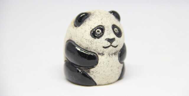Ceramic Panda Sculpture Collectible Figurine, Unique Artwork - 1.96 - image 1