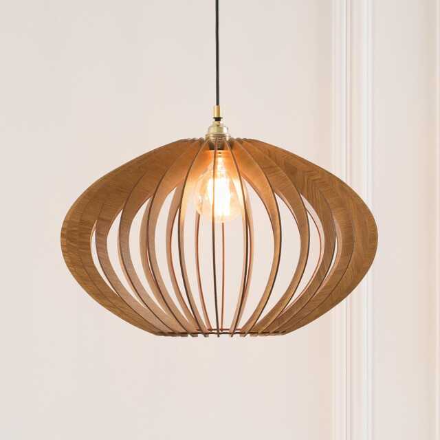 Wood Pendant Lamp, Handmade Wooden Light, Ceiling Fixture, Chandelier Lighting, Kitchen Island Modern Design, Natural - image 1