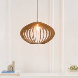 Wood Pendant Lamp, Handmade Wooden Light, Ceiling Fixture, Chandelier Lighting, Kitchen Island Modern Design, Natural - thumbnail 2