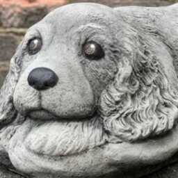 Garden Spaniel Sculpture Concrete Cocker Figure Cement Dog Ornament Front Door Decor Spaniel Lover Gift Handmade Cocker Art - thumbnail 2