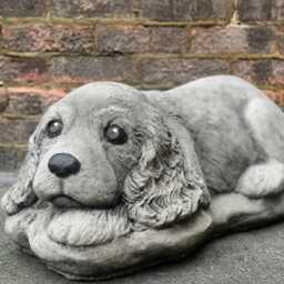 Garden Spaniel Sculpture Concrete Cocker Figure Cement Dog Ornament Front Door Decor Spaniel Lover Gift Handmade Cocker Art - thumbnail 4