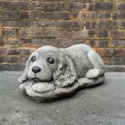 Garden Spaniel Sculpture Concrete Cocker Figure Cement Dog Ornament Front Door Decor Spaniel Lover Gift Handmade Cocker Art - thumbnail 1