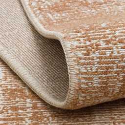 Terracotta Flat Rug Soft Textured Polyester, Modern Minimalist Decor - thumbnail 2