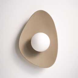 Handmade Beige Ceramic Wall Sconce, Lamp Light - thumbnail 2
