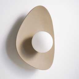 Handmade Beige Ceramic Wall Sconce, Lamp Light - thumbnail 3
