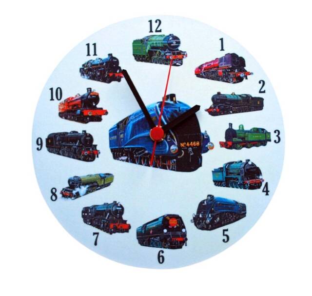 steam Train Clock - The Mallard Flying Scotsman Trains Gift Gifts Locomotive Ls0020-C - image 1