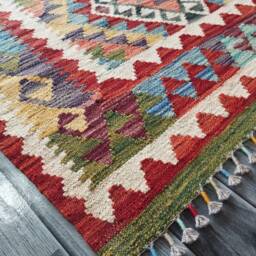 Classic Kilim Rug, Handmade Artisan Afghan Turkish Navajo Geometric Wool Rug 149x100 cm - thumbnail 2