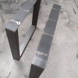 Chunky Industrial Steel Dining Kitchen Table Legs 710mm Tall - Metal Box Frames 80mm X 40mm Pair - thumbnail 2