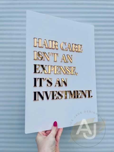 Beauty Room Acrylic Sign - Hair Quote Wall Art - A3 - image 1