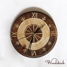 Wooden Clock , Poplar Wood Handcrafted Wall - thumbnail 1