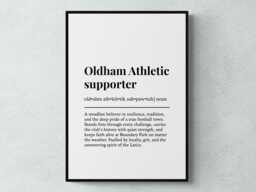 Oldham Athletic Supporter Funny Definition Sport Football Gift Wall Art Print - thumbnail 1