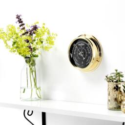Tabic Prestige Traditional Brass Barometer With Jet Black Dial, Heavy Case - 1/2Kg. Handmade in England - thumbnail 2