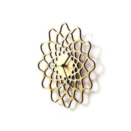 Laser Cut Birch Wood Clock Silent Scandinavian Floral Design - thumbnail 3