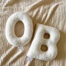 Personalised Boucle Letter Cushion, Neutral Nursery Decor Name Pillow - thumbnail 4