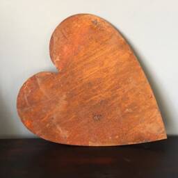 Rustic Metal Heart Ornament - 12 Inch Rust Effect Home & Garden Decoration - thumbnail 3