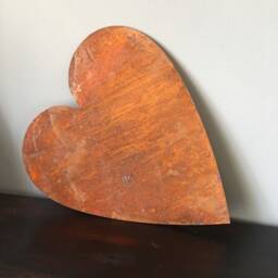 Rustic Metal Heart Ornament - 12 Inch Rust Effect Home & Garden Decoration - thumbnail 2