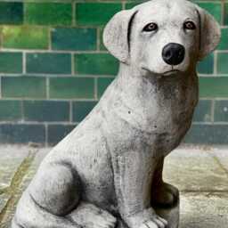 Concrete Labrador Statue Garden Dog Memorial Decor Cement Retriever Figurine Outdoor Pet Sculpture Realistic Ornament Dog Lover Gift - thumbnail 4