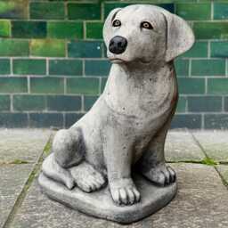 Concrete Labrador Statue Garden Dog Memorial Decor Cement Retriever Figurine Outdoor Pet Sculpture Realistic Ornament Dog Lover Gift - thumbnail 1