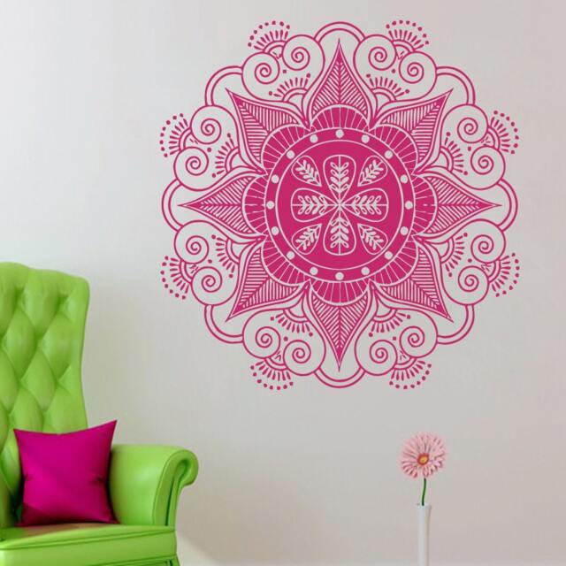 Wall Decals Mandala Yoga Namaste Om Ornament Indian Geometric Moroccan Pattern Decal Vinyl Sticker Home Decor Art Mural Bedroom Ms470 - image 1