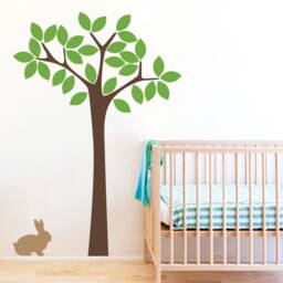 Nursery Tree With Bunny - Wall Decals, Kids Room Stickers, Children Bedroom Decor, Art Decal, S02502