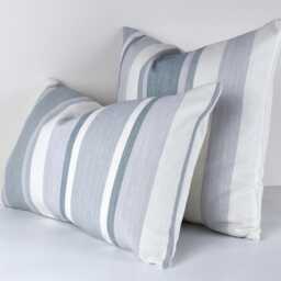 Laura Ashley Grey Stripe Cushion Awning Slate With Zip Closure - thumbnail 3
