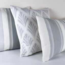 Laura Ashley Grey Stripe Cushion Awning Slate With Zip Closure - thumbnail 4