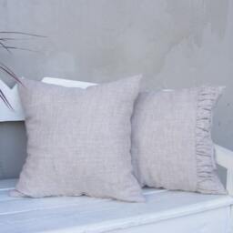 Natural Linen Pillow Cover Throw Sham, Hidden Zipper - thumbnail 2