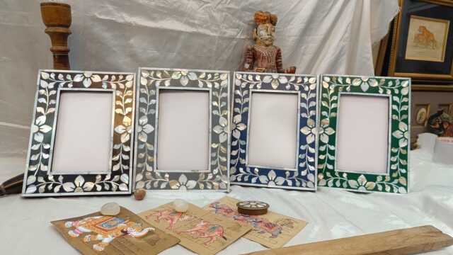 Handcrafted Mother Of Pearl Inlay 6x8 8x10 10x12 Photo Frame - image 1