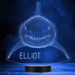 3D Style Shark Front View Personalised Gift Colour Changing Led Lamp Night Light - thumbnail 1