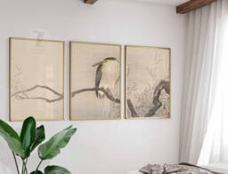 Japanese Set Of 3 Posters, Art Prints, Botanical Wall Art, Floral Oriental Decor, Gift, A1/A2/A3/A4 - thumbnail 1