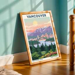 Vintage Vancouver Travel Poster British Columbia Art Print - thumbnail 2