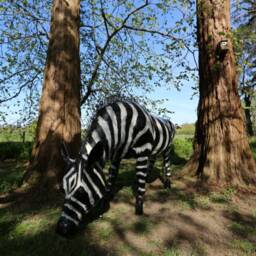 Large Recycled Metal Handpainted Black & White Zebra Garden Sculpture, Statue, Ornament, Decoration - thumbnail 2