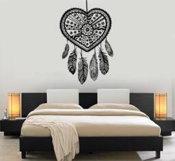 Wall Vinyl Decal Dreamcatcher Dream Catcher Ethnic Bedroom Decor Mural Art 1486Dz - thumbnail 1