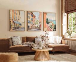 Set Of 3 Nice Travel Posters, France Wall Art Prints, French Riviera Decor, C??te D'azur Print, Beach Artwork