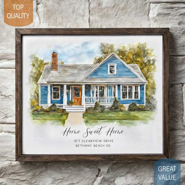 Home Portrait, House Painting, Housewarming Gift, Our First Home Sign, Sweet Watercolor Home, Realtor Gift - image 1