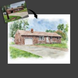 Home Portrait, House Painting, Housewarming Gift, Our First Home Sign, Sweet Watercolor Home, Realtor Gift - thumbnail 3