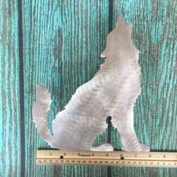 Utonagan, Dog Tree Topper, Yard Stake, Shelf Art, Or Wall Hanging, Christmas Everyday Aluminum, Rustic, Silver, Metal Wolf Dog - thumbnail 3