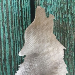 Utonagan, Dog Tree Topper, Yard Stake, Shelf Art, Or Wall Hanging, Christmas Everyday Aluminum, Rustic, Silver, Metal Wolf Dog - thumbnail 2