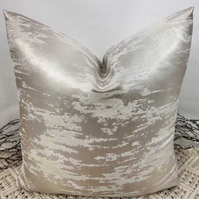 Luxury Champagne Cushion - Silky Scatter Pillow For Sofa Or Sofabed Using Designer Fabrics Style 158 - image 1