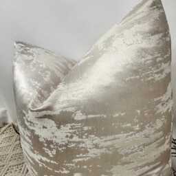 Luxury Champagne Cushion - Silky Scatter Pillow For Sofa Or Sofabed Using Designer Fabrics Style 158 - thumbnail 2