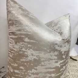 Luxury Champagne Cushion - Silky Scatter Pillow For Sofa Or Sofabed Using Designer Fabrics Style 158 - thumbnail 3
