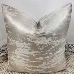 Luxury Champagne Cushion - Silky Scatter Pillow For Sofa Or Sofabed Using Designer Fabrics Style 158 - thumbnail 1