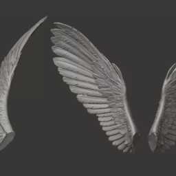 Angel Wings - Pair - Style 5 For Model Horse Artists Unpainted Resin - All Scales Available - thumbnail 4