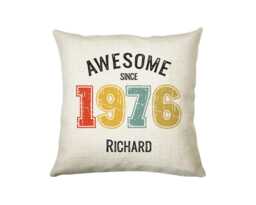 50Th Birthday Gift For Men - Personalised Cushion Age 50 Him Custom Retro Vintage Number Design Dad Grandad Fifty Bng50C - thumbnail 1