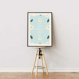Put Your Positive Pants On - Daisy Poster, Home Decor, Gallery Wall Art, Bold Text, Unique Positivity Quote - thumbnail 3