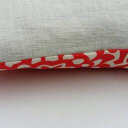 Toadstool Cushion Cover - Mushrooms, Red & White, Free Motion Applique, Linen Amy Butler Cotton. 40cm/16 - thumbnail 4