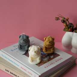 Bulldog Candle - Handmade Home Decor, Gift For Pet Lover - thumbnail 2