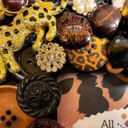 Leopard ~ Button Frame in Browns Animal Print Boudoir Decor For Bedroom Bohemian Boho 4x6 Photo - thumbnail 4