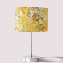 Lampshade Yellow Bee Honeycomb Velvet - Drum Lamp Shade 25cm 30cm 35cm 40cm 45cm Table Lamp Shade, Ceiling Shade, Pendant Manchester - thumbnail 3